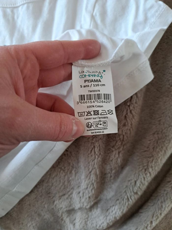 2 pièces Pyjama blanc et marine La Twisty Company - photo numéro 4