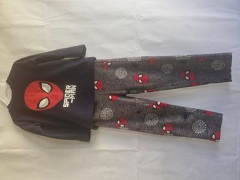Pyjama 2 pièces 4 ans Marvel SpiderMan Bleu marine gris toiles et araignées