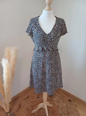 Robe courte à imprimé Leopard Camaieu taille XS 34