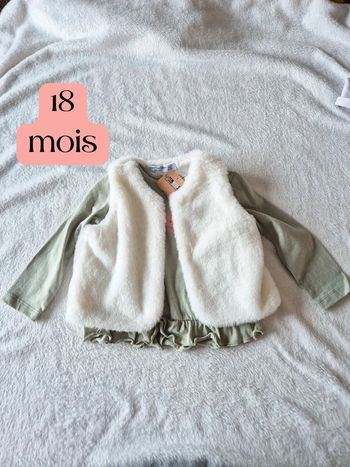 T shirt manches longues et gilet 18 mois