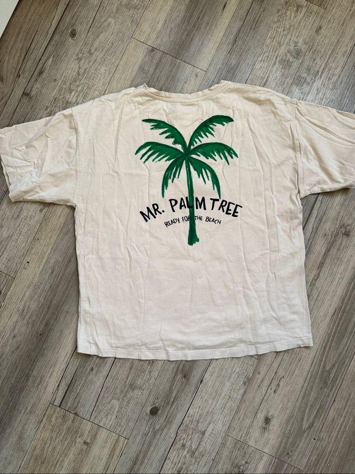 T shirt beige Zara palmier 11/12 ans