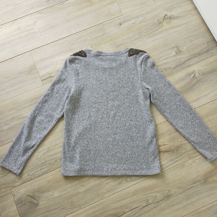 Pull d'hiver chaud Promod femme taille 36 gris a strass - photo numéro 2