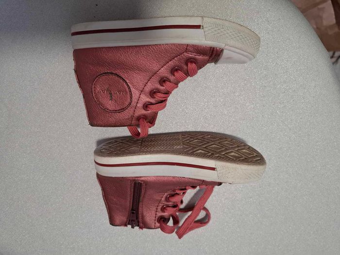 Jolies baskets montantes fille 25 Naf Naf rose pailleté à lacets et zip bon état - photo numéro 4