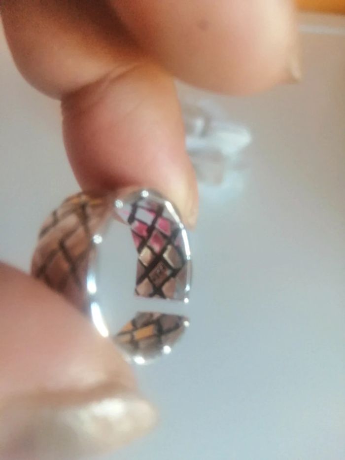 🌸Bague anneau large strié argent Neuf 🌸 - photo numéro 3