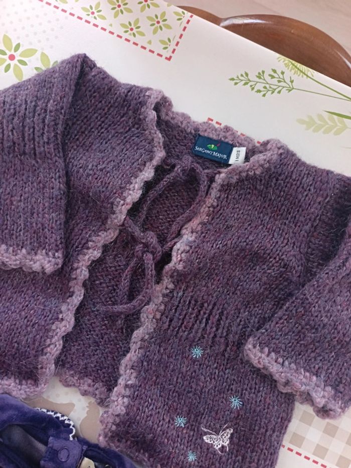 Ensemble robe+gilet taille 1 mois - photo numéro 2