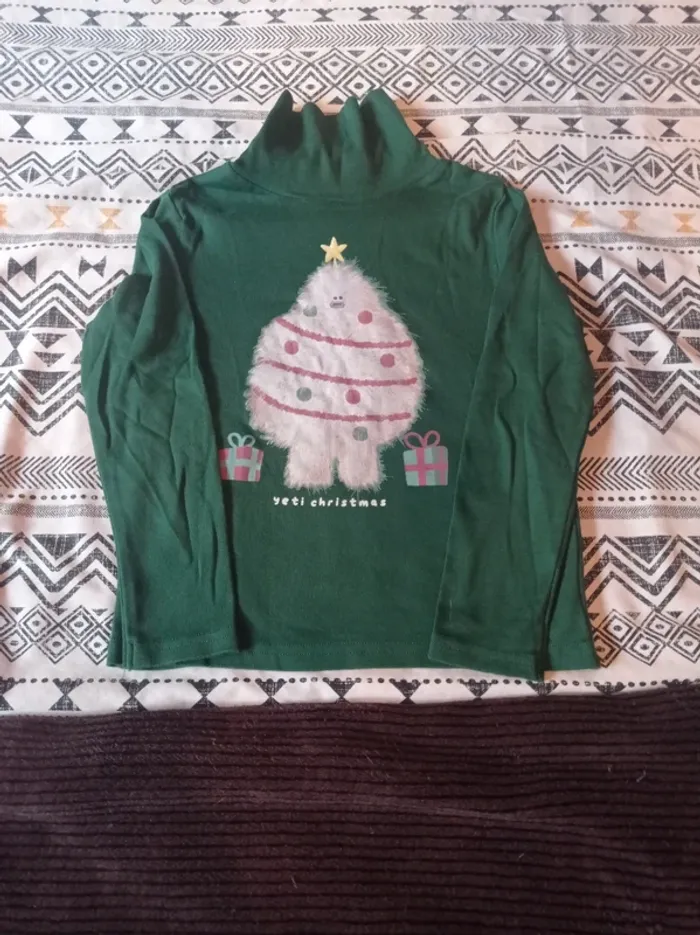 Sous-pull manches longues col roulé Noël