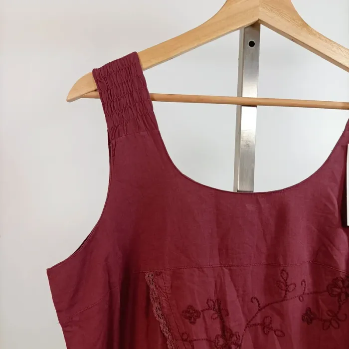 Robe brodée fleurs prune Amarante Plus Taille 42 A826 - photo numéro 4