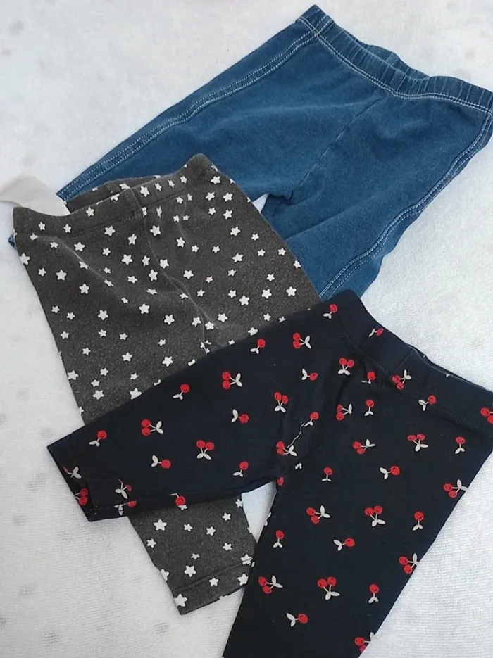 Lot 3 leggings - 6 Mois - Fille
