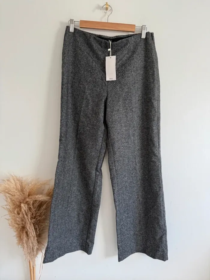 Pantalon Mango gris chiné