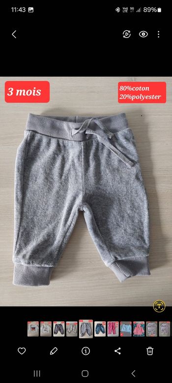 Pantalon velours fille 3 mois 