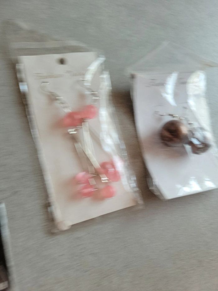 Lot bijoux charm boucles d'oreilles pendentif perle créole - photo numéro 4