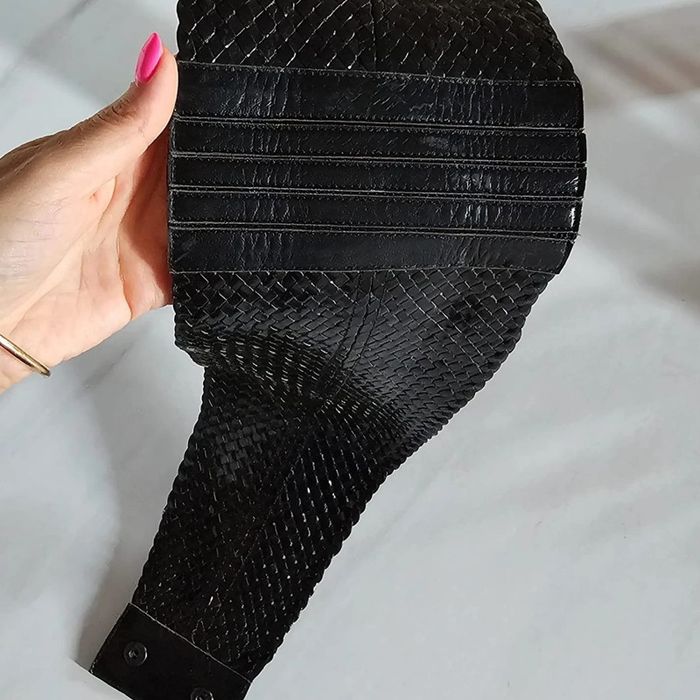 Ceinture corset vintage en cuir noir Stephane Kelian - photo numéro 4