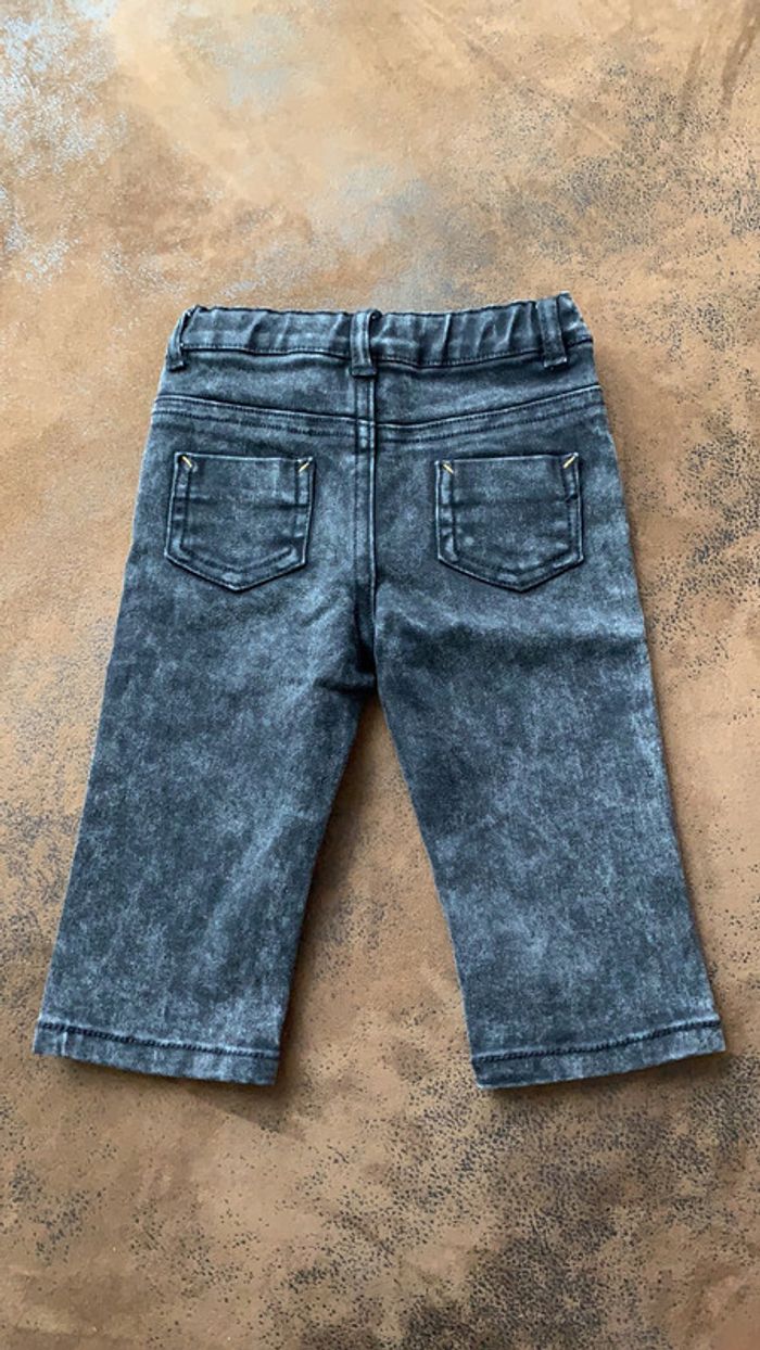 Jean Kiabi 9 mois noir effet délavé - photo numéro 2