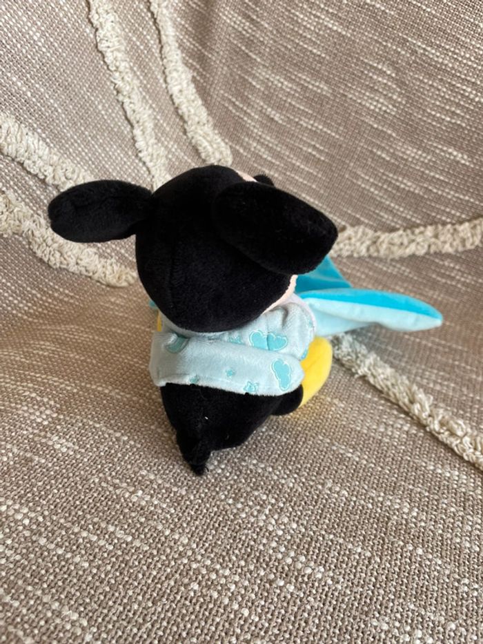 Peluche doudou mouchoir 19cm Disney Mickey souris bleu et jaune très bon état - photo numéro 4