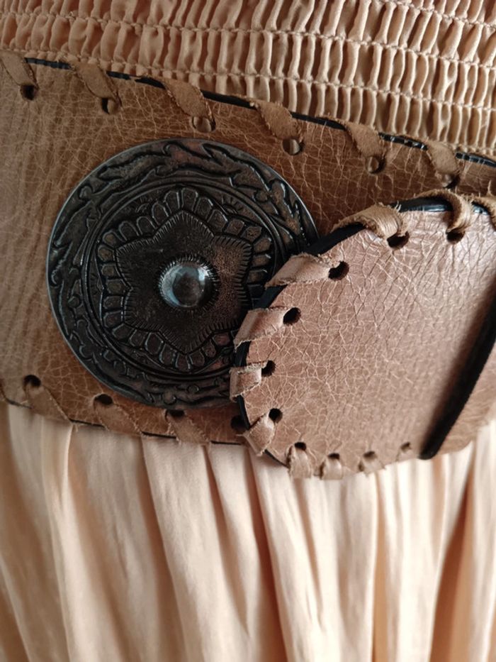 Richard Gampel | ceinture large cuir sable | t. 85 - photo numéro 3