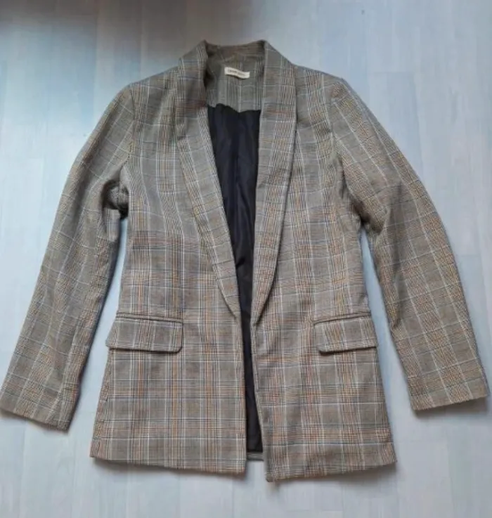 Veste blazer carreaux gris cache cache - photo numéro 4