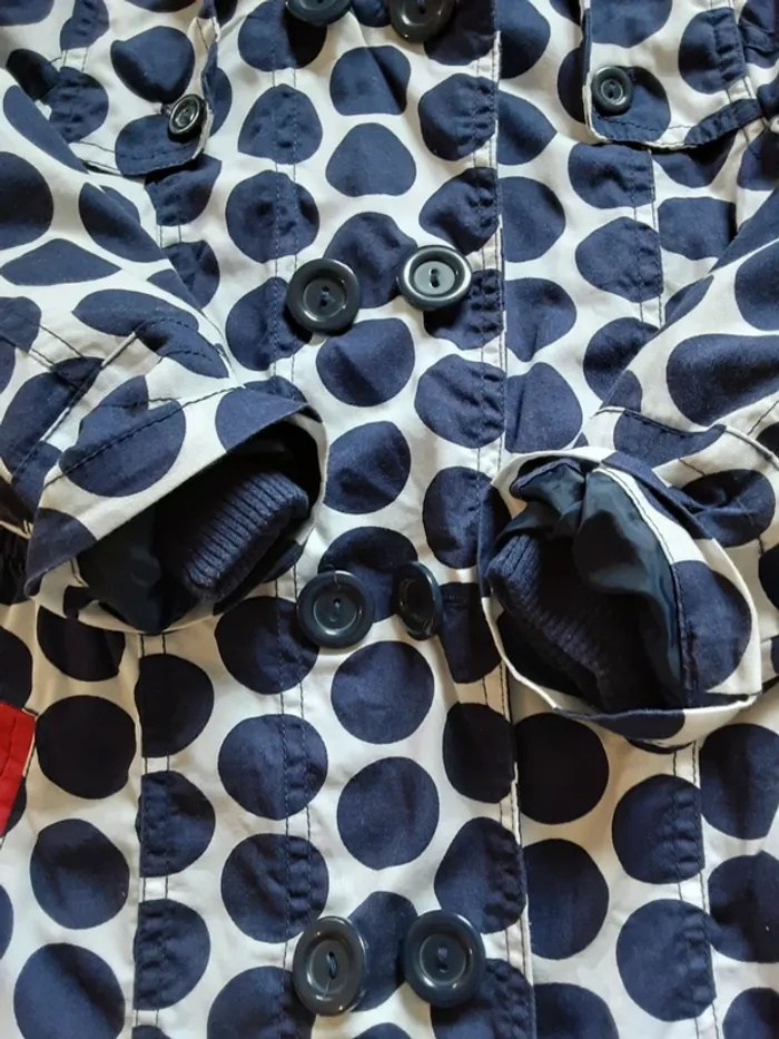 Magnifique manteau pointillé mi-saison coton T. 98-104cm - photo numéro 5