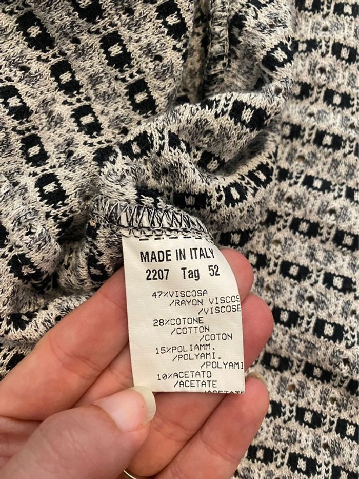 Veste longue en jacquard fin bleu et blanc Stizzoli taille 52 IT (48 FR) - photo numéro 5