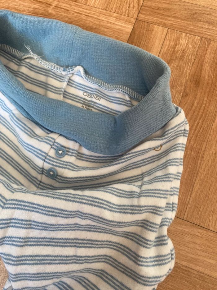 Pantalon à rayures bleu taille 12 mois Obaïbi (NEUF) - photo numéro 2