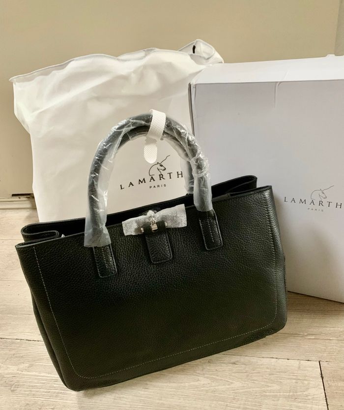 Sac à main noir en cuir neuf Lamarthe - photo numéro 2