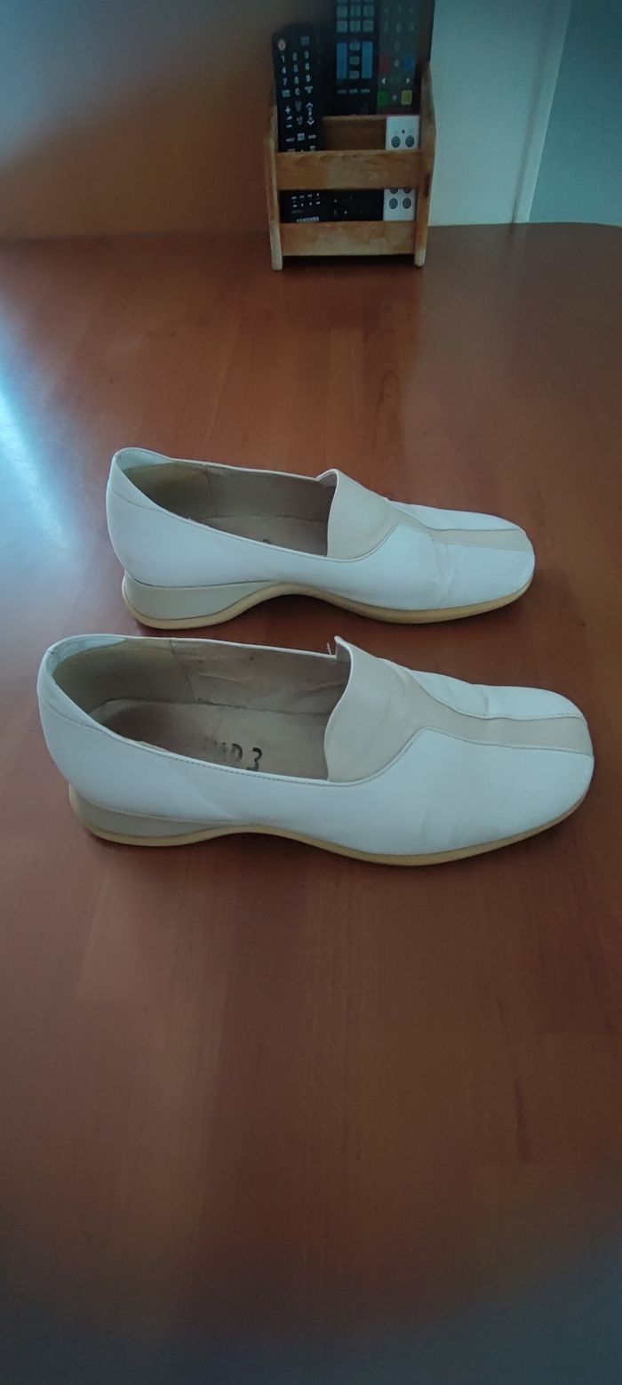 Chaussures blanches femme 3 par 3 pointure 38 - photo numéro 2