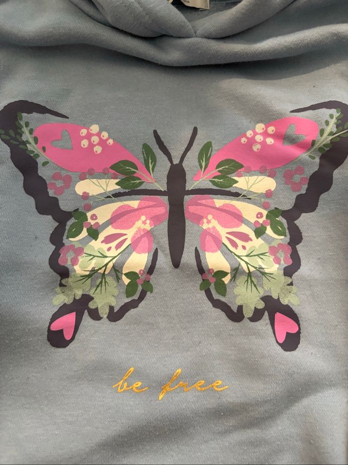 Sweat à capuche papillon 7-8 ans - photo numéro 3