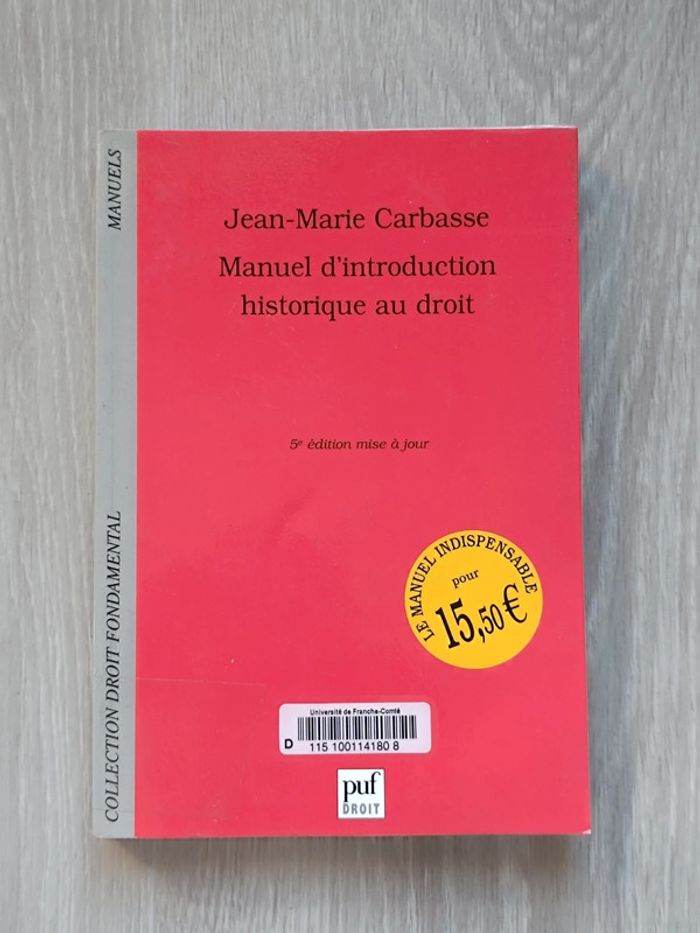Manuel d'introduction historique au droit