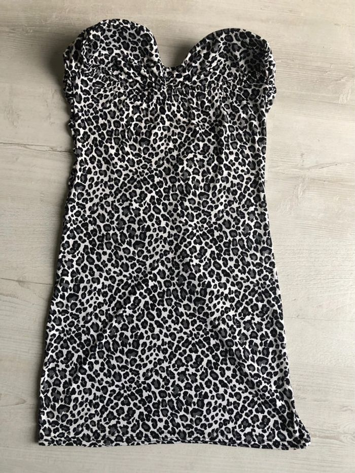 BB27- Robe bustier imprimée avec strass T unique (34/40) NEUVE - photo numéro 8