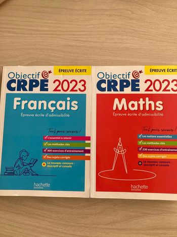 Lot Objectif CRPE 2023 – Français & Maths (Hachette Éducation, 2 livres)