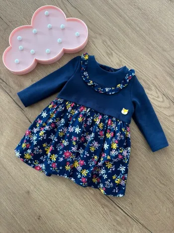 Robe bleue fleurie 9 mois