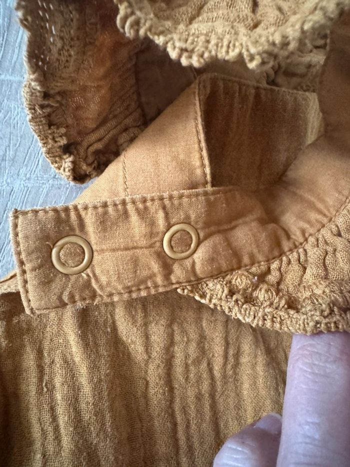 Jolie robe en lin moutarde TAO 18 mois TBE - photo numéro 4