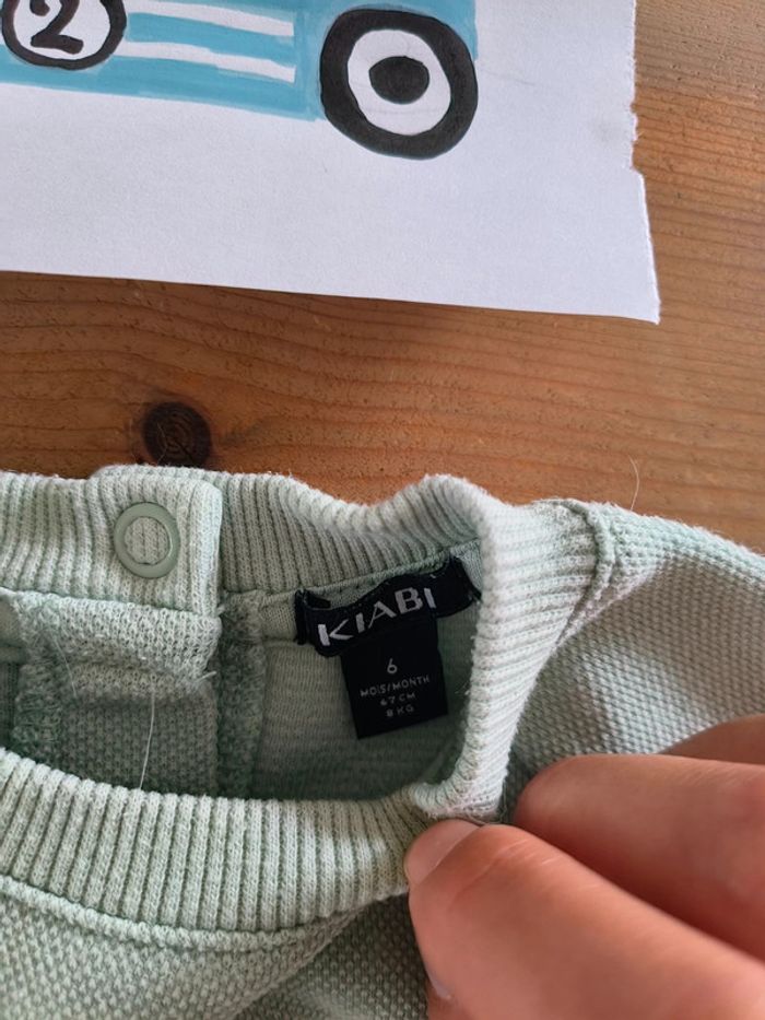 Haut manches longues vert menthe 6 mois garçon - Kiabi - photo numéro 3