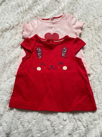 Lot de 2 t-shirts bébé fille 6 mois