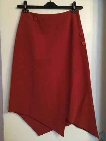 Jupe mi-longue rouille