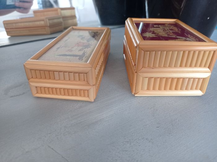 Lot 2 boîtes à bijoux en paille - photo numéro 4