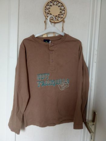 Pull manches longues garçon sergent major 8 ans marron motif, écriture, mi saison automne
