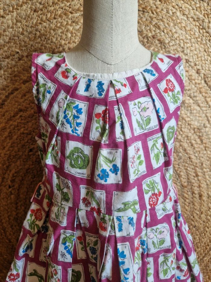 Jolie robe fleurie en lin fille mini boden 3ans - photo numéro 3