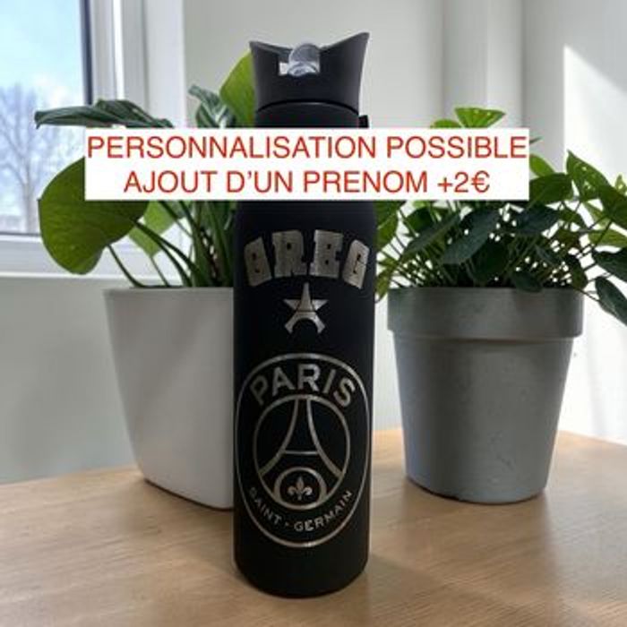 Gourde Etoile PSG Sport Avec Paille - Paris Saint germain - Noir - photo numéro 2