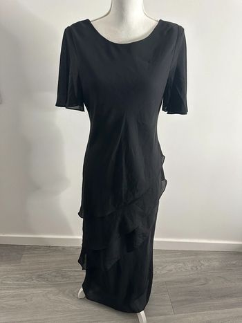 Robe noire à volants Vintage T38