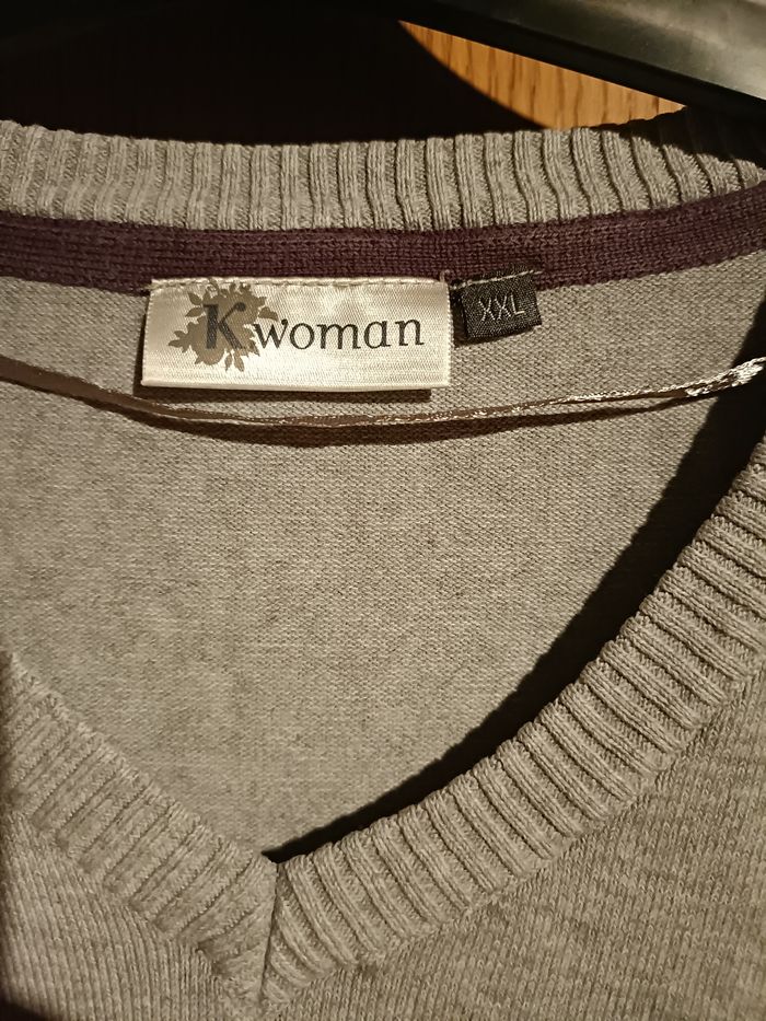 Pull gris a rayures - photo numéro 2