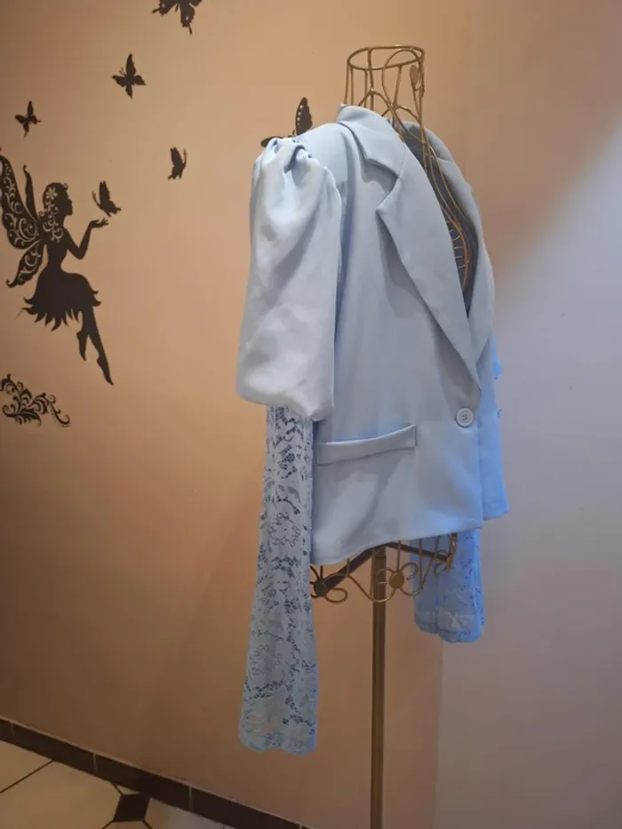 Blazer court & dentelle - Made in italy - photo numéro 2