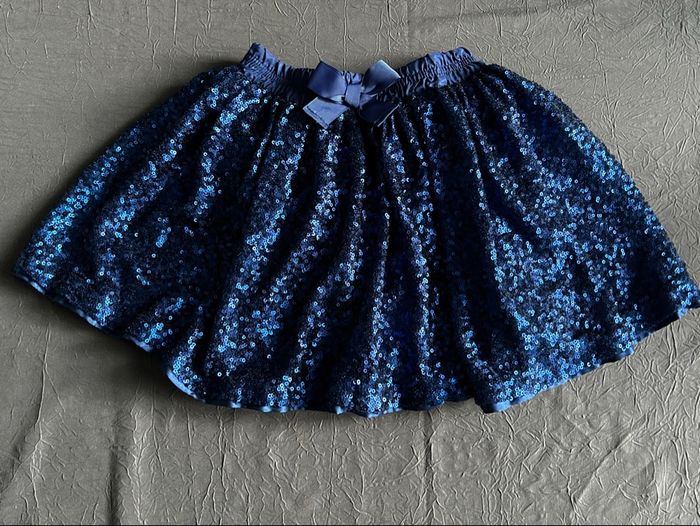 Jupe danseuse de fête bleu brillant fille