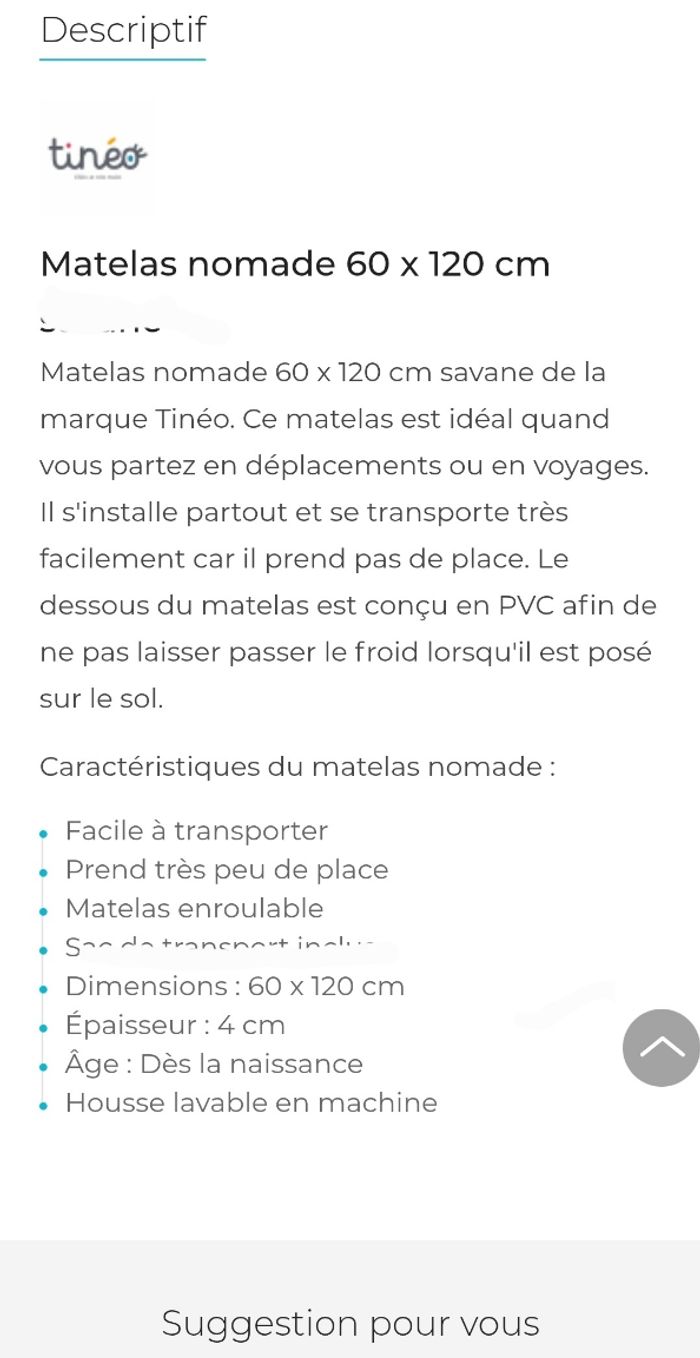 Matelas nomade tineo pour lit bébé - photo numéro 6