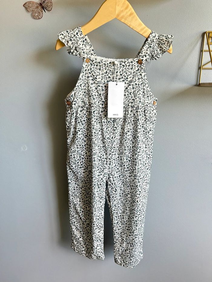 Salopette fleurie Mango fille 18-24 mois neuve