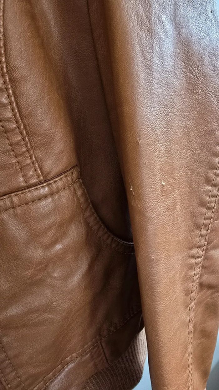 Veste simili cuir marron pimkie - photo numéro 3
