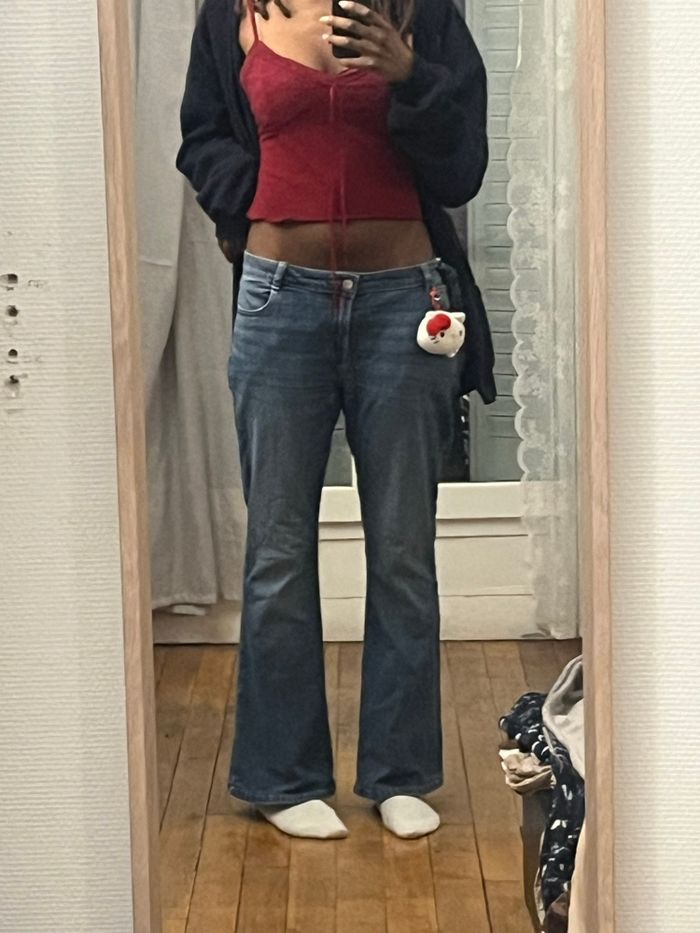 Jean évasé vintage bleu - photo numéro 2