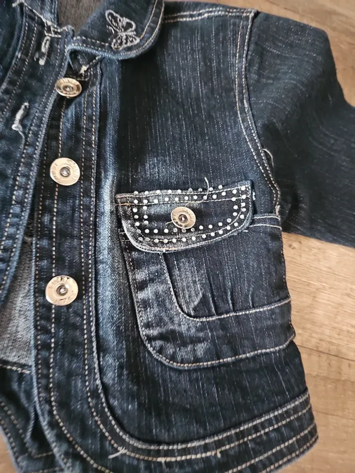 Ensemble Robe en jean fille + veste en jean  Taille 8 ans marque sans marque - photo numéro 3