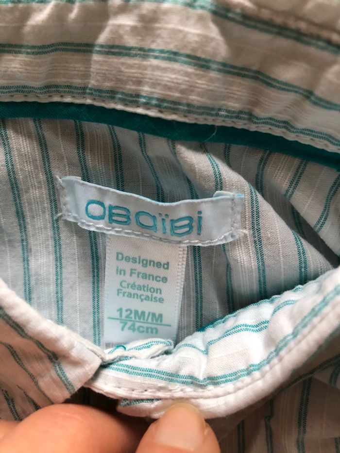 Ensemble salopette et chemise 12M - photo numéro 4