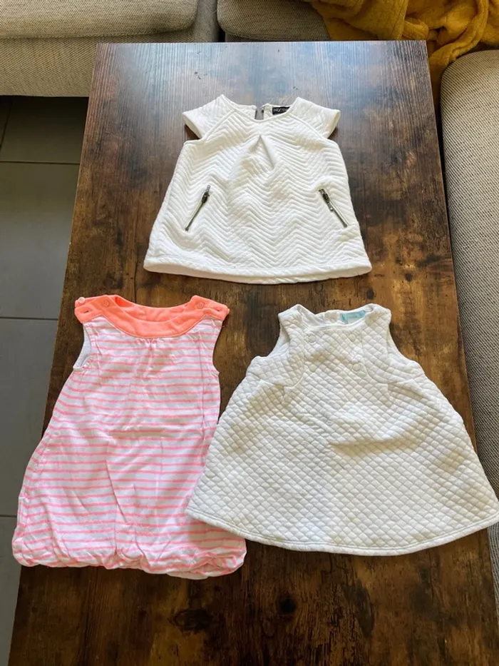 Lot de 3 robes bébé fille 6 mois