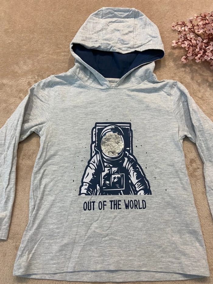 Teeshirt manches longues à capuche garçon 6 ans - photo numéro 2
